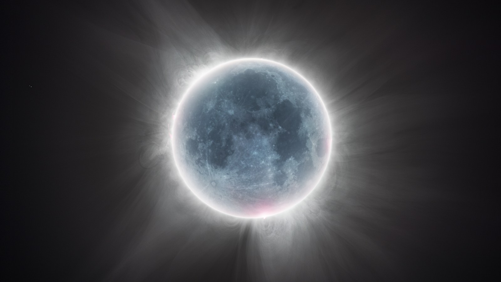 Eclipse 2024 earthshine and corona