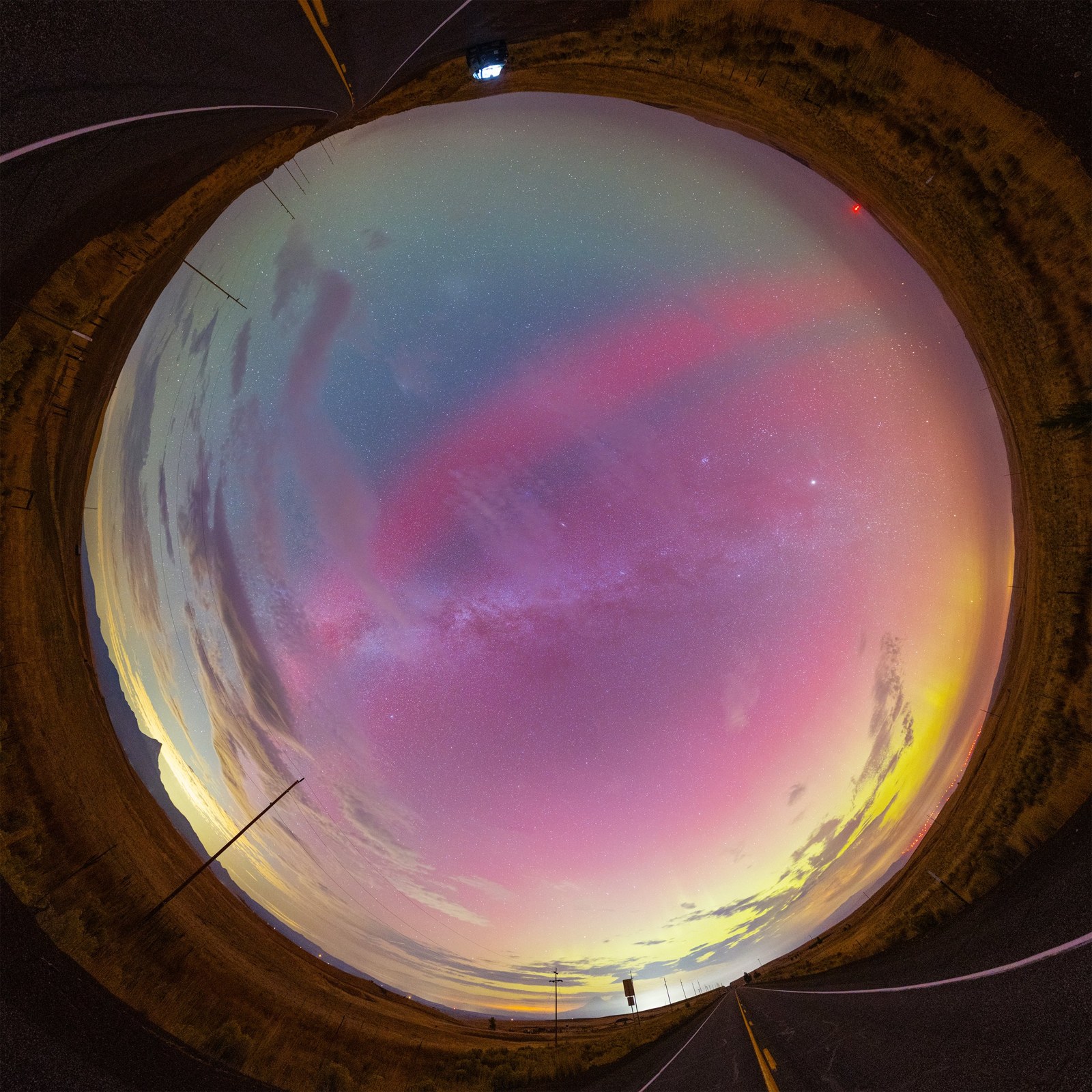 Mount hood aurora little planet