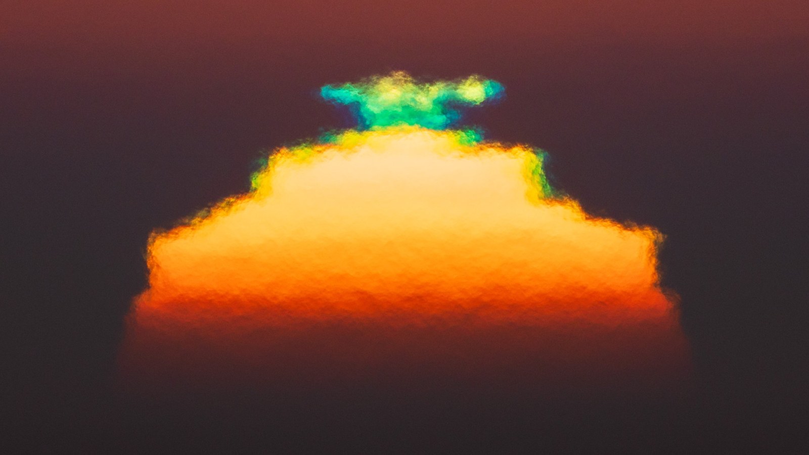 Sunset green flash turquoise plume